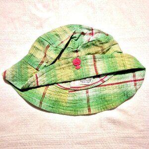 Deux par Deux girls green plaid hat size 6 EUC